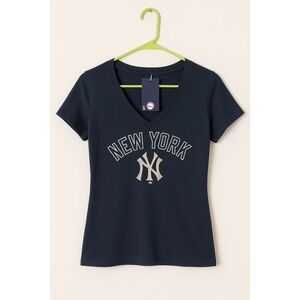 New York‎ Yankees Women's V-Neck T-Shirt Navy Size Small NWT MLB Fanatics